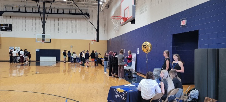 Career Fair with students walking around
